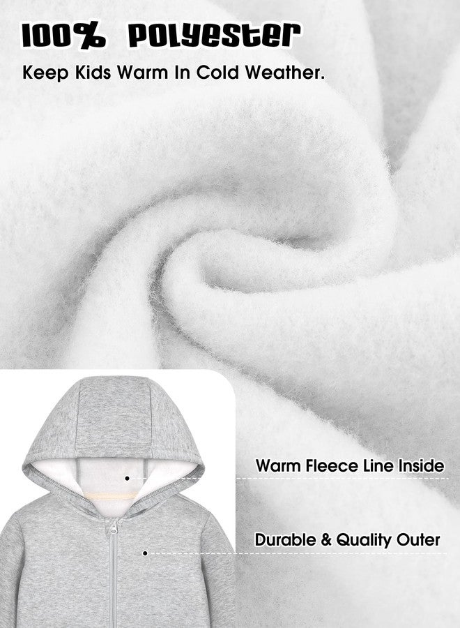 Cooraby 3 Packs Baby and Toddler Boys Long Sleeve Full-Zip Hoodies Infant Fleece Hooded Sweatshirts Jacket with Pouch Pockets - Image 2