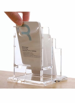 Excefore Business Card Holder, Acrylic Business Card Holder for Desk Clear Business Card Stand Desktop Business Card Holders Plastic Business Card Display for Exhibition, Home, and Office  - Image 4