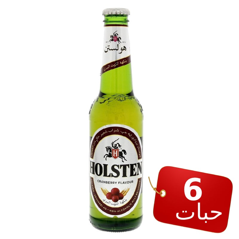 Holsten Cranberry Flavour Malt Beverage Glass Bottl,e 330 ml × 6