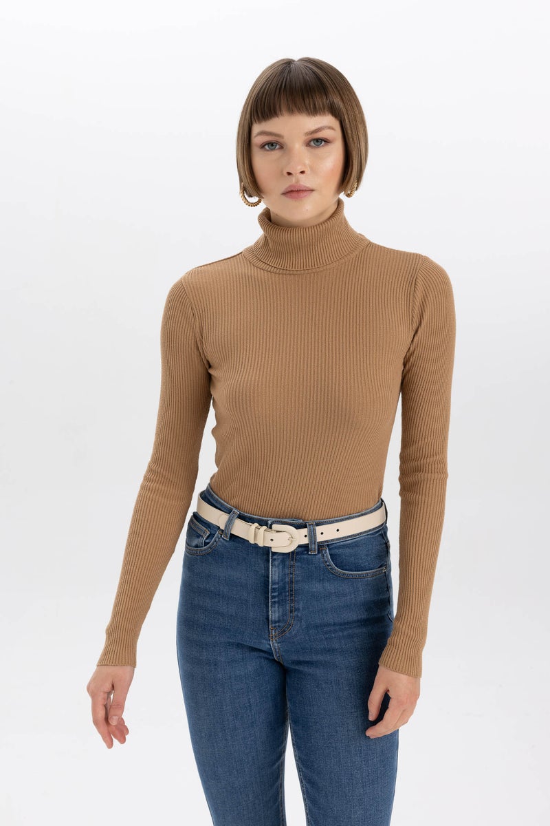 DeFacto Woman Fitted Turtleneck Knit Pullover - Image 5