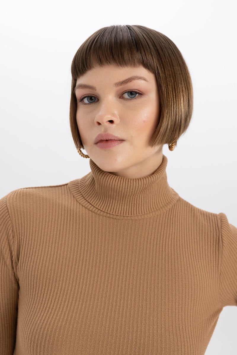 DeFacto Woman Fitted Turtleneck Knit Pullover - Image 3