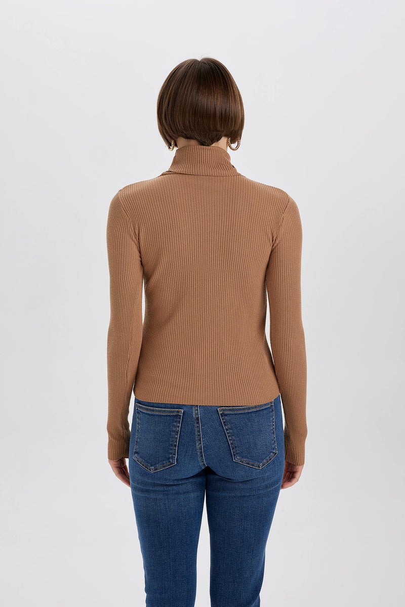 DeFacto Woman Fitted Turtleneck Knit Pullover - Image 4