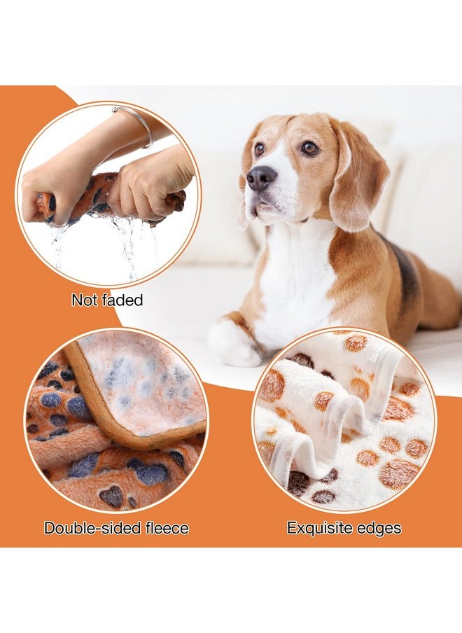 Chumia - 18 Pcs Fleece Pet Blanket Soft Warm Sleep Mat Fluffy Cute Puppy Supplies Paw Bone Star Elephant Dot Heart Print Design Bed Blankets For Dog Cat Kitten Animals (23 X 16 Inch) - Image 1