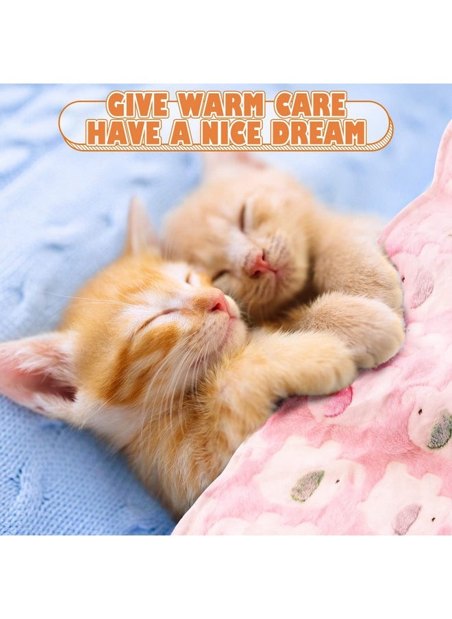 Chumia - 18 Pcs Fleece Pet Blanket Soft Warm Sleep Mat Fluffy Cute Puppy Supplies Paw Bone Star Elephant Dot Heart Print Design Bed Blankets For Dog Cat Kitten Animals (23 X 16 Inch) - Image 1
