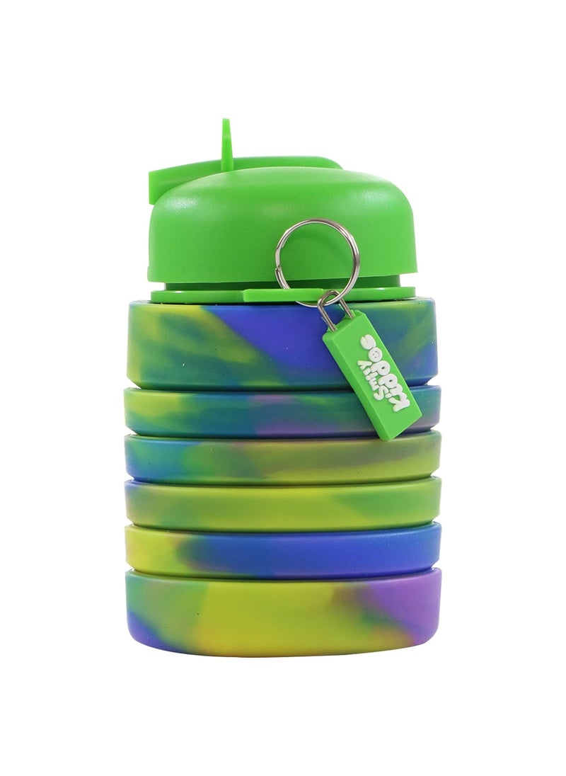 SMILY KIDDOS Smily Kiddos Silicone Expandable Foldable bottle water bottle Lemon Green Expandable Soft Water Bottle Expandable Water Bottle for kids Silicone Sports Bottle  - Image 2