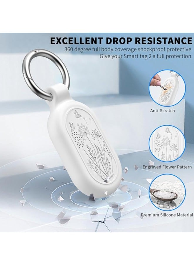 general 2 Pack for Samsung Galaxy SmartTag2 Case, TUDIOW Waterproof Full Protective Silicone Case Anti-Lost Scratch Resistant Protective Cover for Smart tag2 for Keys Pets Luggage Wallet (Black+White) - Image 3