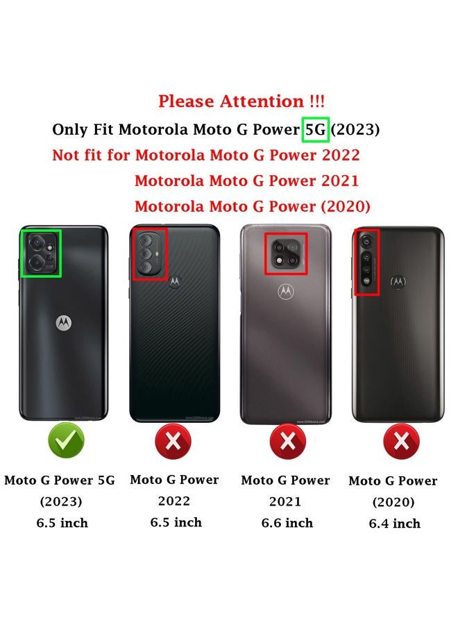 PUSHIMEI for Motorola Moto G Power 5G Case with Slide Camera Cover HD Screen Protector [Military Grade Drop Tested] Magnetic Ring Holder Kickstand Protective Phone Case for Motorola Moto G Power 5G 2023,Purple - Image 2