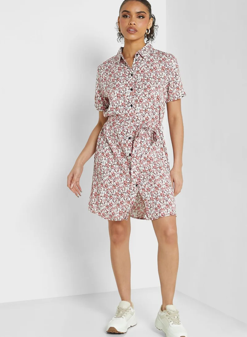 Jacqueline de Yong Printed Tie Detail Dress