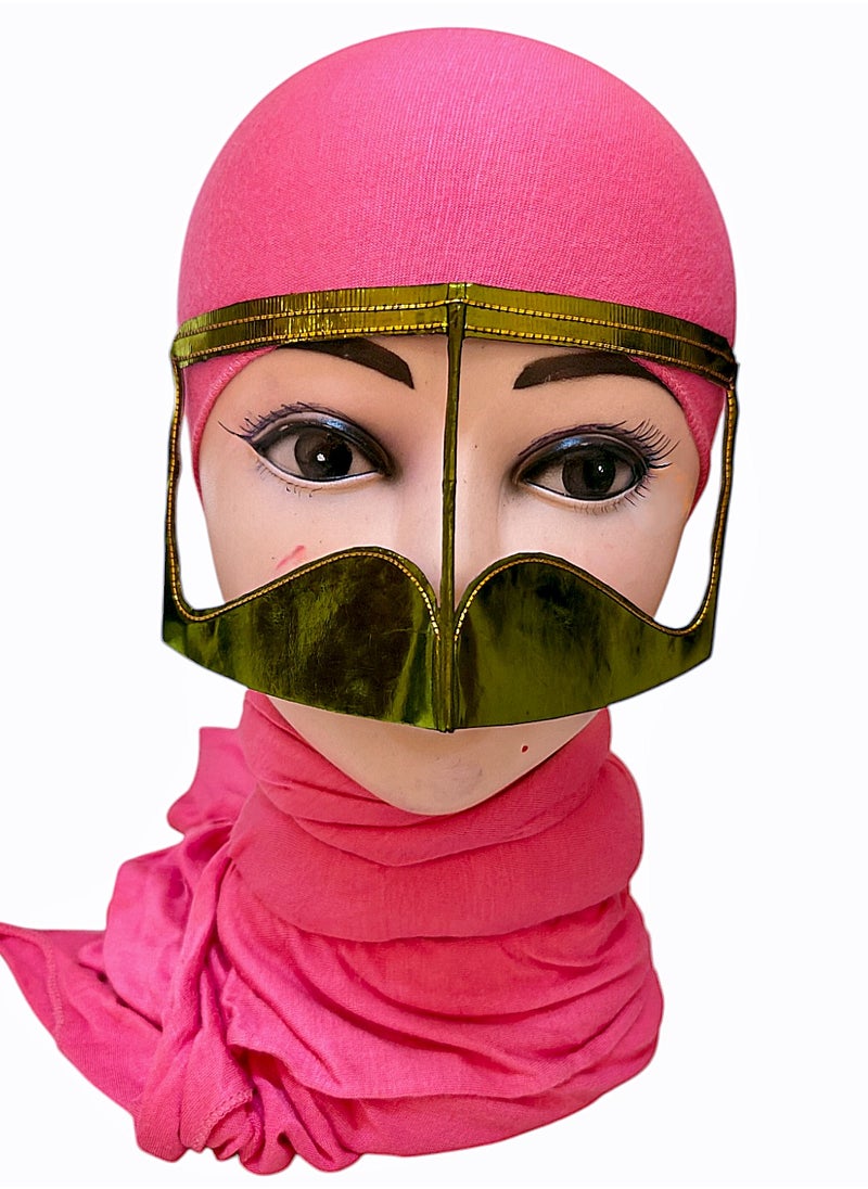 ماركة غير محددة بتولة، برقع، نقاب، قناع وجه نسائي عربي، قناع وجه لون أخضر 5 قطع  - Image 4
