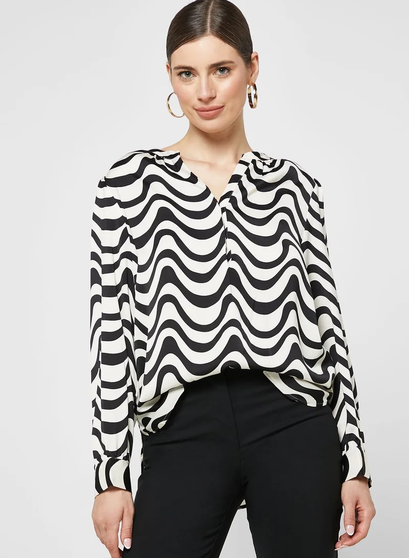 Marks & Spencer Printed Notched Neck Popover Blouse