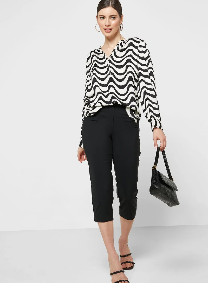Marks & Spencer Printed Notched Neck Popover Blouse