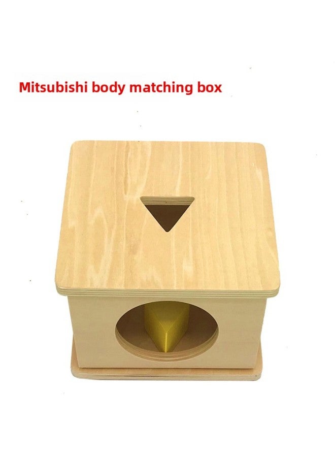 Montessori Baby Early Childhood Teaching Aware Baby Combination Mitsubishi Body Matching Box Three-color Ring IC Class Teaching Toy-Color:Mitsubishi Body Matching Box  - Image 1