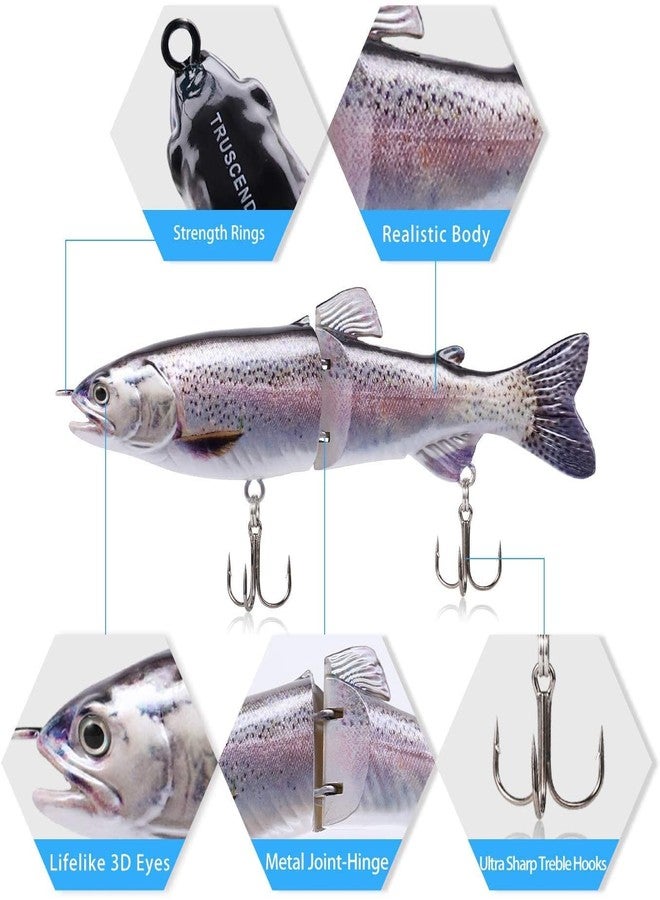 TRUSCEND Easy Catch SwimMax with BKK Hooks, Magic Noisy Wiggling and Vibrating Actions for More Bites, Lifelike Fishing Lures for Bass Trout Walleye Crappie, Strongest Dyneema Fiber Jointed Swimbaits - Image 2