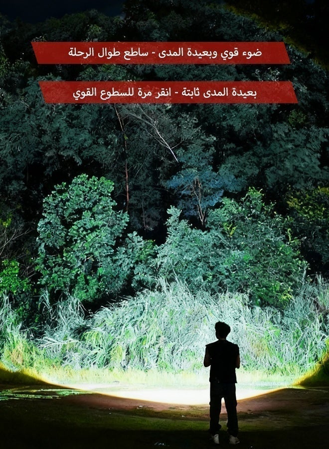 KSYN KO-KO Super Bright Rechargeable Flashlight, Aluminum Alloy, with Strong Magnet - Zoomable, Strobe & SOS, IPX7 Waterproof, for Home, Outdoor, Camping, Emergency (Can Light Matches) - Image 3