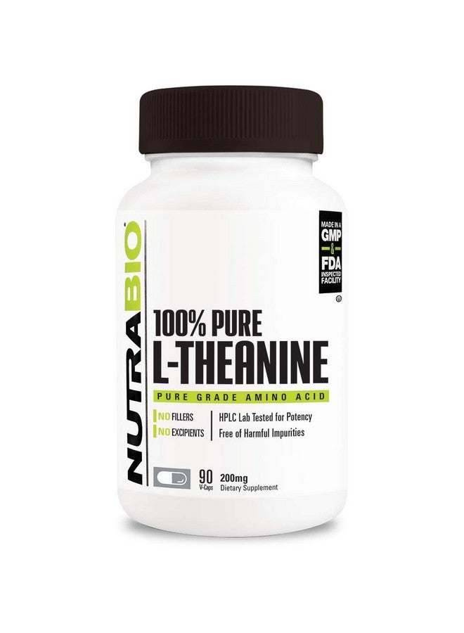 NutraBio L-Theanine Supplement, 200mg - May Help Promote and Support Relaxation, 90 Capsules - Image 1