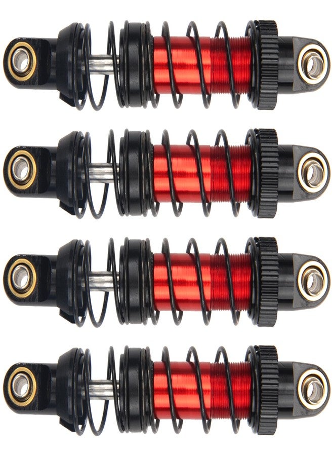 Vgoohobby 4 قطع ممتصات صدمات معدنية قابلة للتعديل من Vgoohobby متوافقة مع Axial SCX10 Traxxas TRX4 D90 90046 Redcat Gen7 1/10 سيارة زحف RC (أحمر، 70 مم) - Image 1