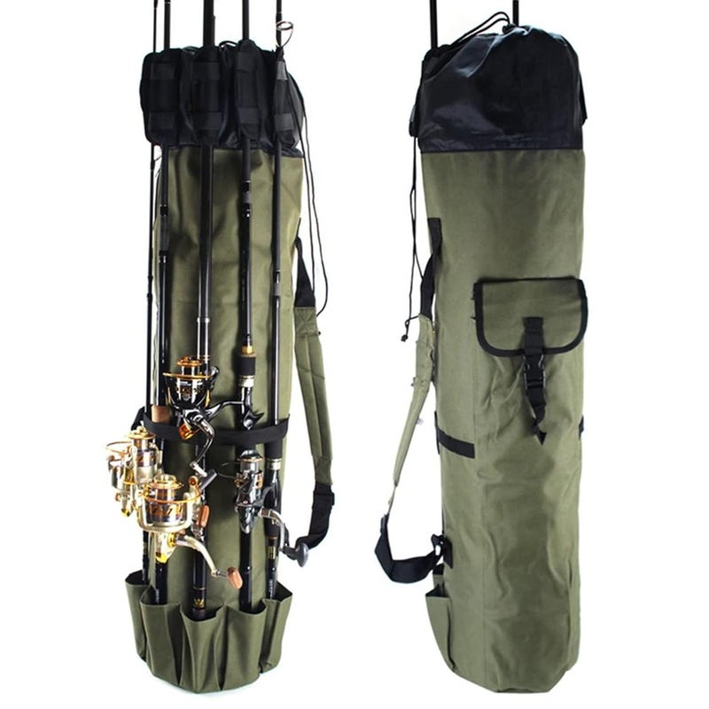 DEXO Fishing Backpack with Rod Holder – Oxford Cloth Fishing Tackle Storage Bag & Fishing Reel Carrier Sling Backpack - Image 4