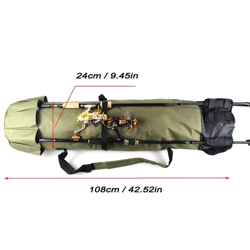 DEXO Fishing Backpack with Rod Holder – Oxford Cloth Fishing Tackle Storage Bag & Fishing Reel Carrier Sling Backpack - Image 2