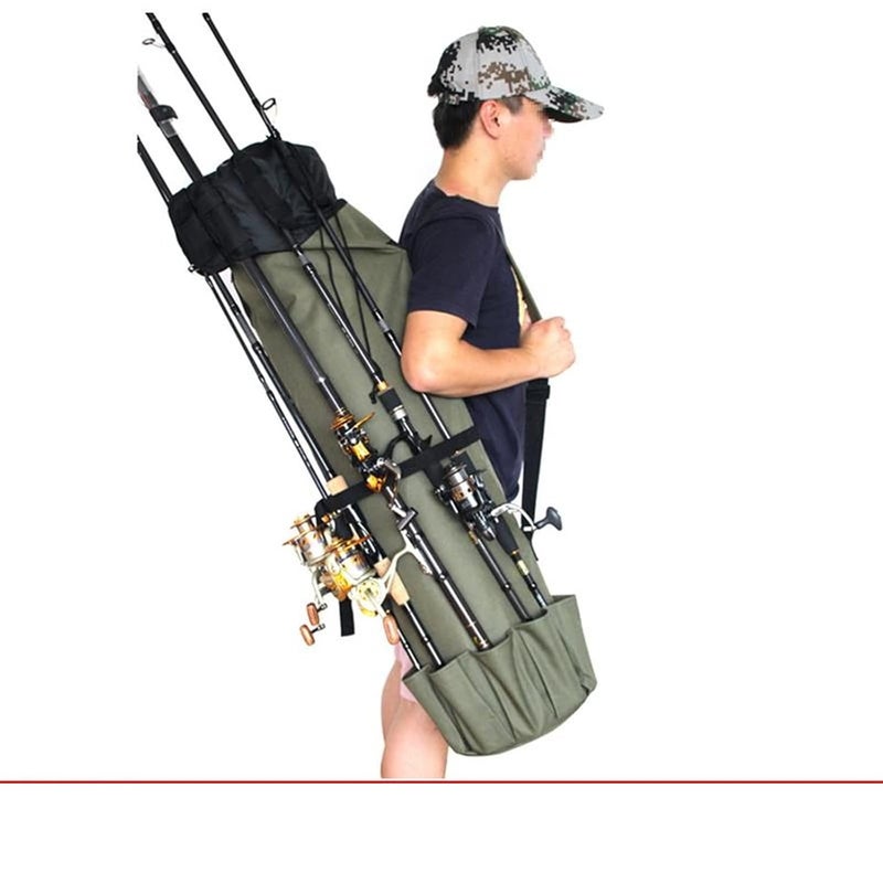 DEXO Fishing Backpack with Rod Holder – Oxford Cloth Fishing Tackle Storage Bag & Fishing Reel Carrier Sling Backpack - Image 3
