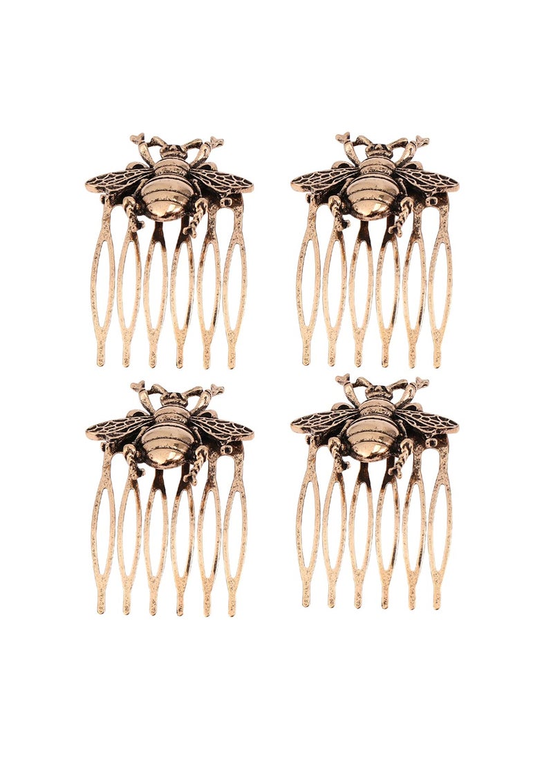 minkissy Minkissy 4pcs Vintage Hair Comb Bee Cartoon Animal Comb Headwear Hair Pin Hair Accessories For Wedding Banquet Party 