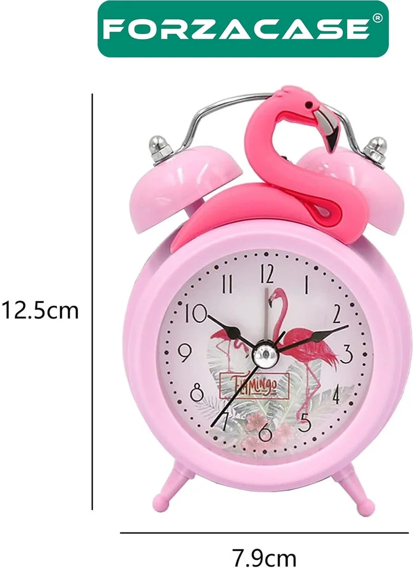 فورزاكاس Pink Flamingo Design Medium Size Alarm Clock with Light and Alarm - FC729