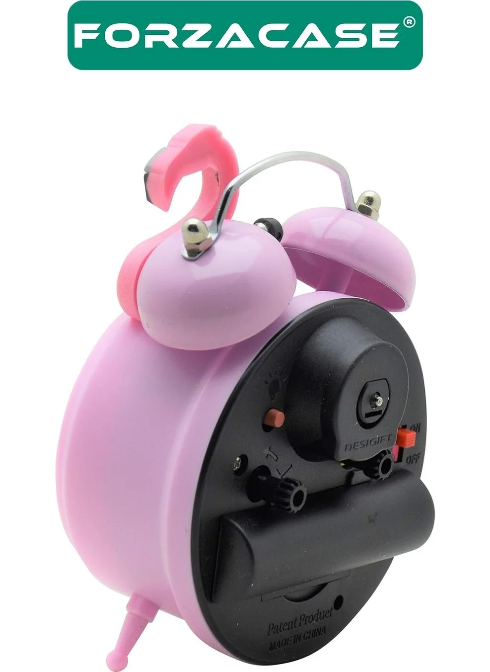 فورزاكاس Pink Flamingo Design Medium Size Alarm Clock with Light and Alarm - FC729