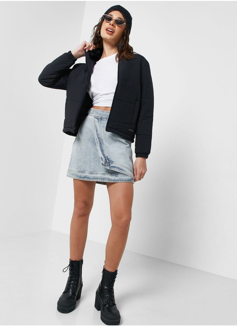 Urban Minx - Urban Minx Urban Minx Padded Jacket With Collar Fur - Image 1