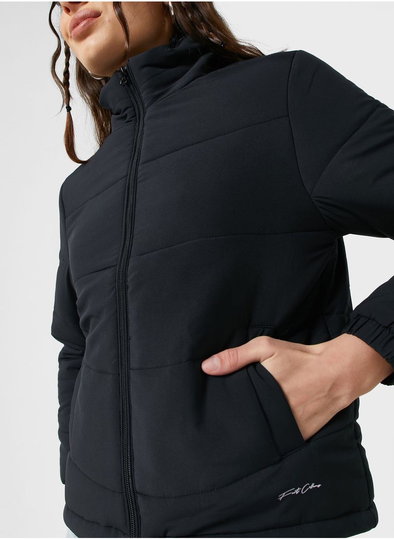 Urban Minx - Urban Minx Urban Minx Padded Jacket With Collar Fur - Image 1