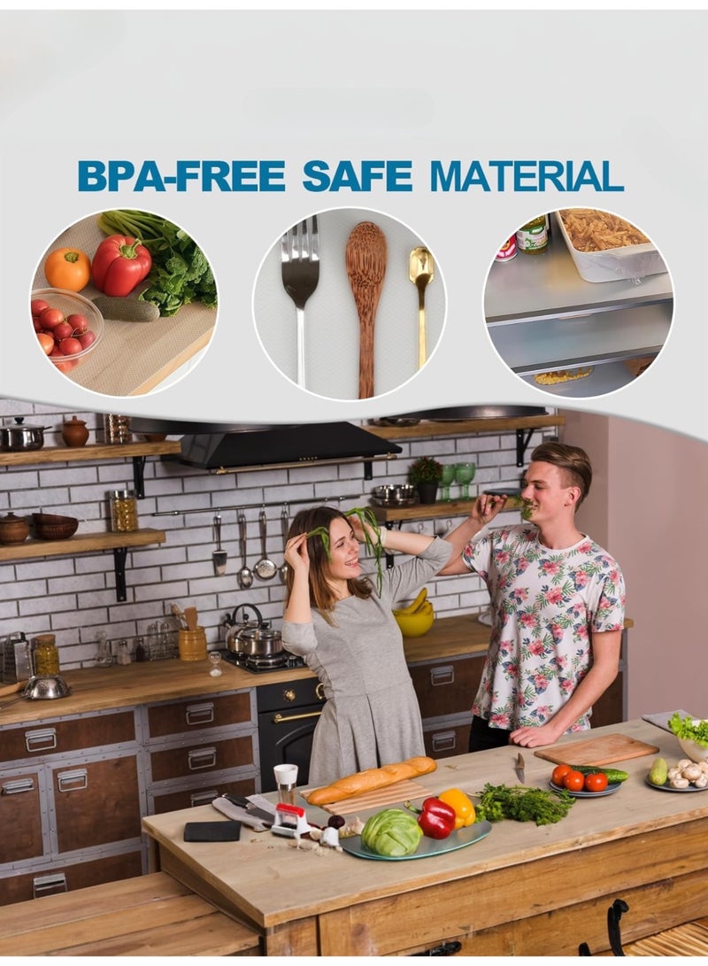 حصائر الرفوف، حصائر درج المطبخ 45 × 500 سم، واقي خزانة من EVA غير لاصق، بطانة الخزانة، بطانة الثلاجة - Image 3