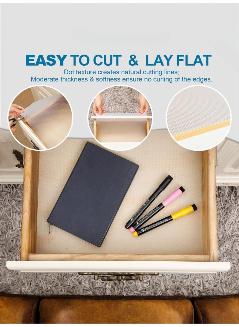 حصائر الرفوف، حصائر درج المطبخ 45 × 500 سم، واقي خزانة من EVA غير لاصق، بطانة الخزانة، بطانة الثلاجة - Image 4