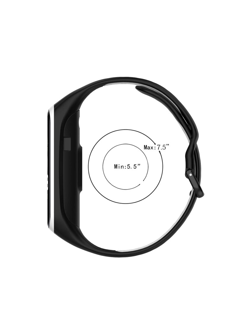 Bands Compatible with Samsung Galaxy Fit 2 Wristbands Two-Toned Silicone Colourful Breathable Bracelet Strap Band for Galaxy Fit 2 SM-R220 Fitness Smartwatch for Men Women (Midnight blue white) - Image 5