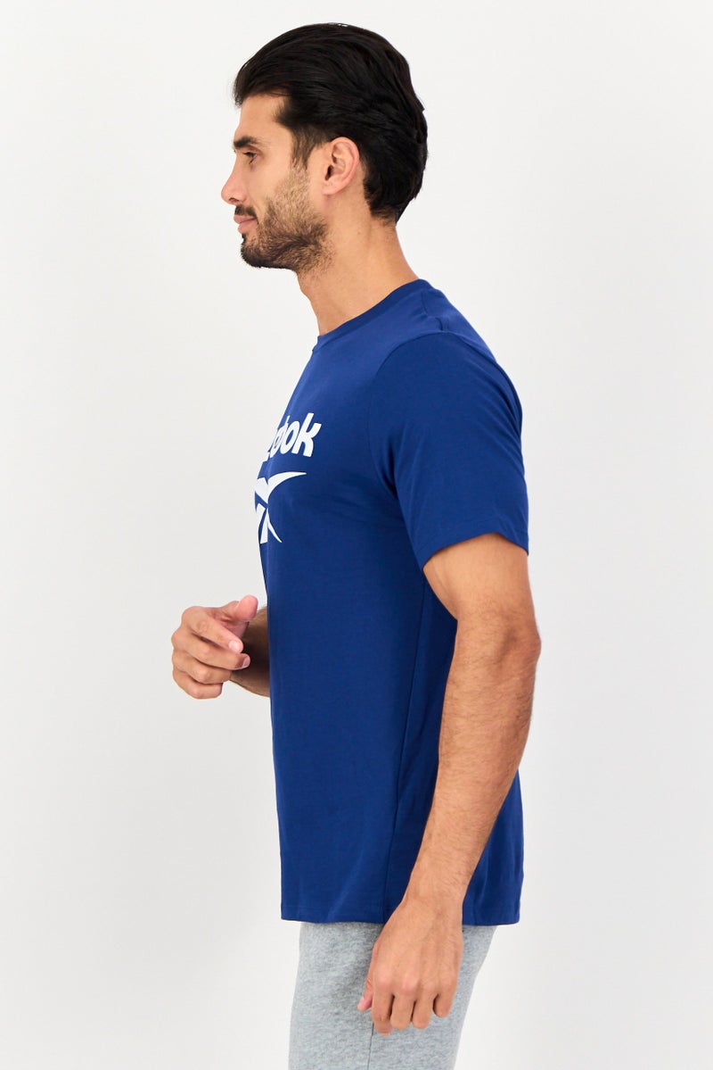 Reebok Men Sportswear Fit Short Sleeve Outdoor T-Shirt, Ink Blue - Image 3