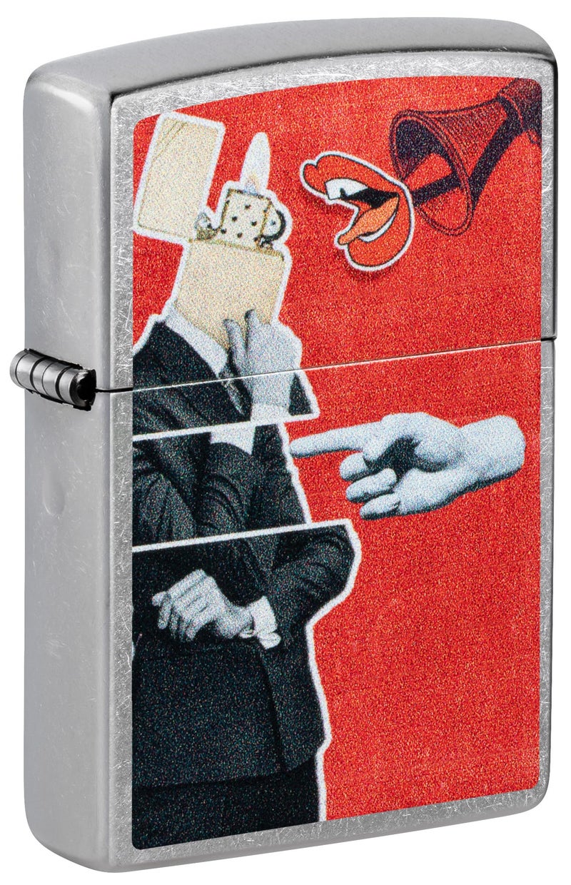 Zippo Collage Design Street Chrome, Silver, Pocket Fuel Windproof Premium Lighter (BIS Certifed) - Image 1
