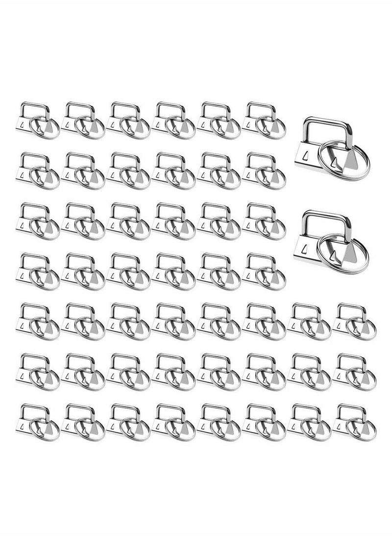 Y&D - Key Fob Hardware, 50 PCS Keychain Bracelet Hardware with Rings, Metal Tail Clip Wristlet Sets, Perfect for Bag Wristlets Fabric/Ribbon/Webbing/Embossed and Other Hand Craft - 25mm - Image 1