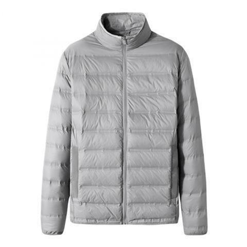 Plus Size Lightweight Down Jacket for Men Grey (high quality) 
