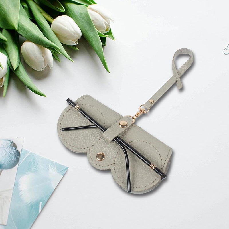 Eitheo Fancy Cute Eyeglasses/Sunglasses Case for Women/Girls Fashionable Stylish and for Travel Leather Look with Hook for Hand Bags Trendy Eyeglasses pouch, Ideal for Sunglasses- Stylish & Protective - Image 3