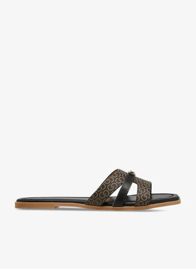 Celeste Women Monogram Print Flat Sandals