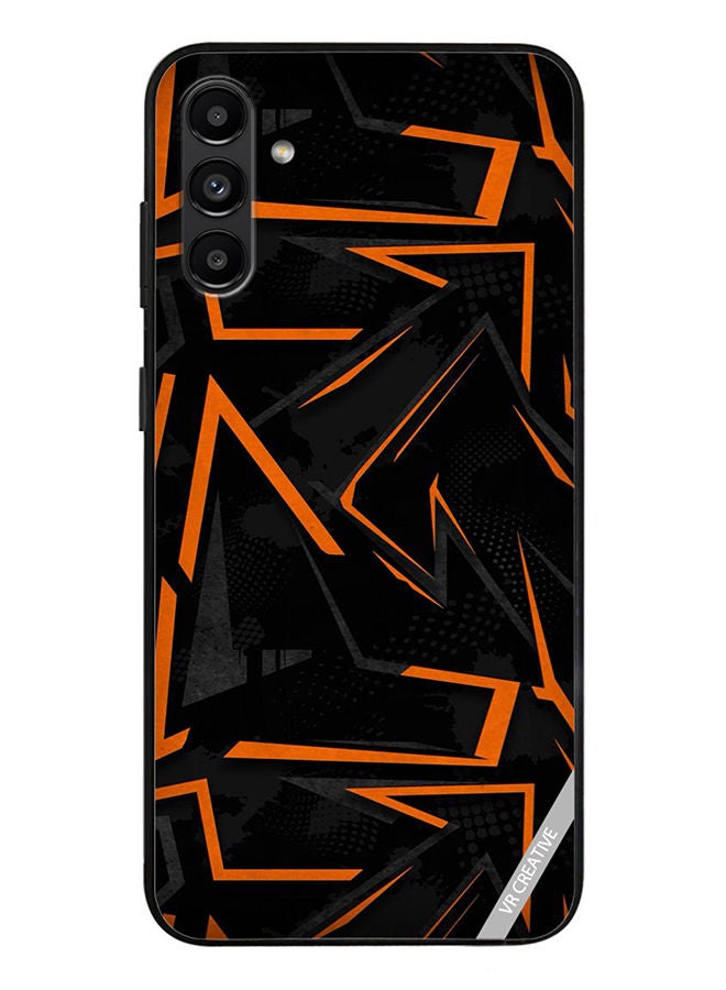 VR CREATIVE Protective Case Cover For Samsung Galaxy A13 5G Black & Orrange Pattern Design Multicolour - Image 1