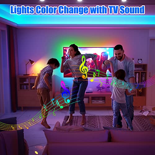 maylit ICRGB TV LED Backlight, 16.4ft Bluetooth LED Lights for TV 65-75in, USB Powered TV Lights Kit with Remote and App Control, Music Sync, Color Change with TV Sound, Bias Lighting for HDTV - Image 5