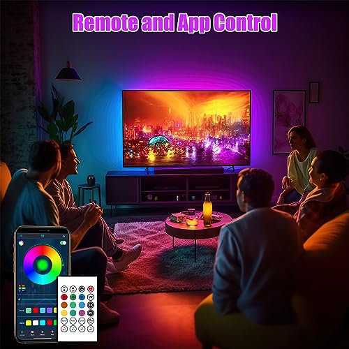 maylit ICRGB TV LED Backlight, 16.4ft Bluetooth LED Lights for TV 65-75in, USB Powered TV Lights Kit with Remote and App Control, Music Sync, Color Change with TV Sound, Bias Lighting for HDTV - Image 4