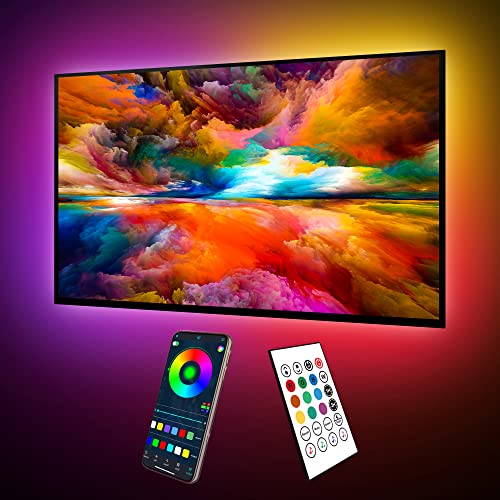 maylit ICRGB TV LED Backlight, 16.4ft Bluetooth LED Lights for TV 65-75in, USB Powered TV Lights Kit with Remote and App Control, Music Sync, Color Change with TV Sound, Bias Lighting for HDTV - Image 1