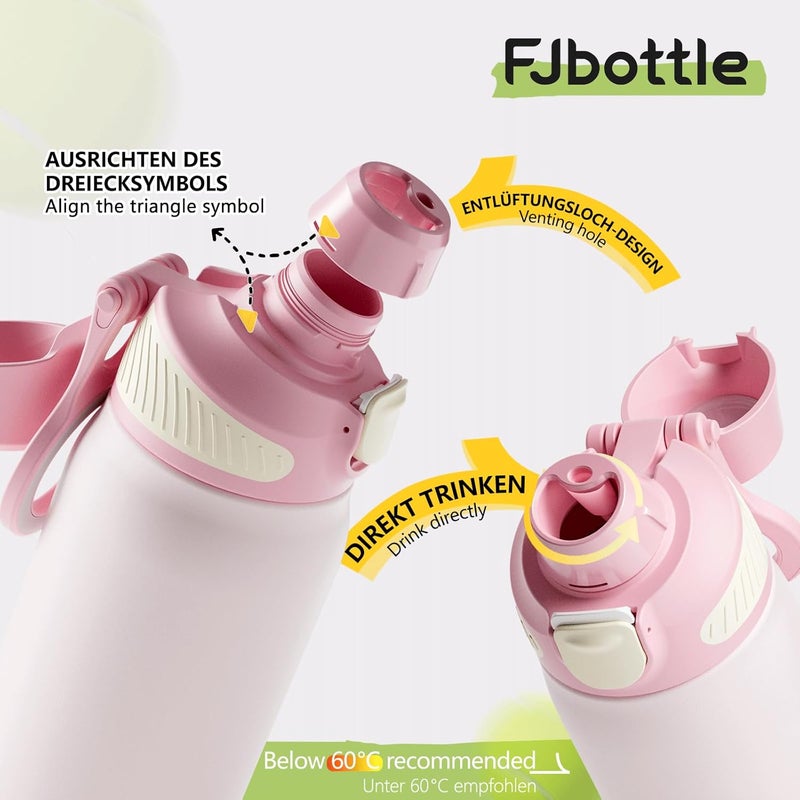 FjBottle Stainless Steel Drinking Bottle with Magnetic Grip as Phone Holder - 1-Click Opening Sports Water Bottle 1000/700/600 ml – BPA-Free/Leak-Proof Bottle for Fitness, Yoga - Image 2