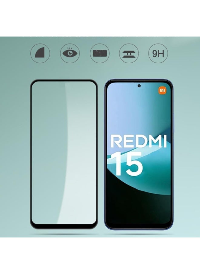 شيك فايب واقي شاشة من الزجاج المقوى لهاتف Redmi 15 5G، [عبوة واحدة] طبقة حماية صلابة 9H لهاتف Redmi 15 5G، شفاف للغاية، مضاد للخدش، طبقة زجاجية مقواة خالية من الفقاعات - Image 4