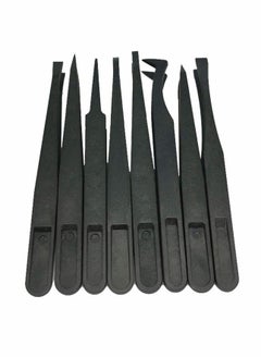 Tweezers Set Black High Precision Tip Static-free Plastic Tweezer