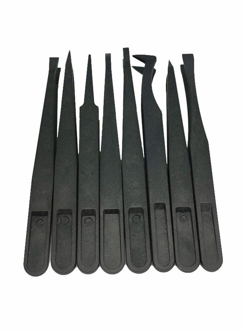 Excefore - Tweezers Set Black High Precision Tip Static-free Plastic Tweezer - Image 1