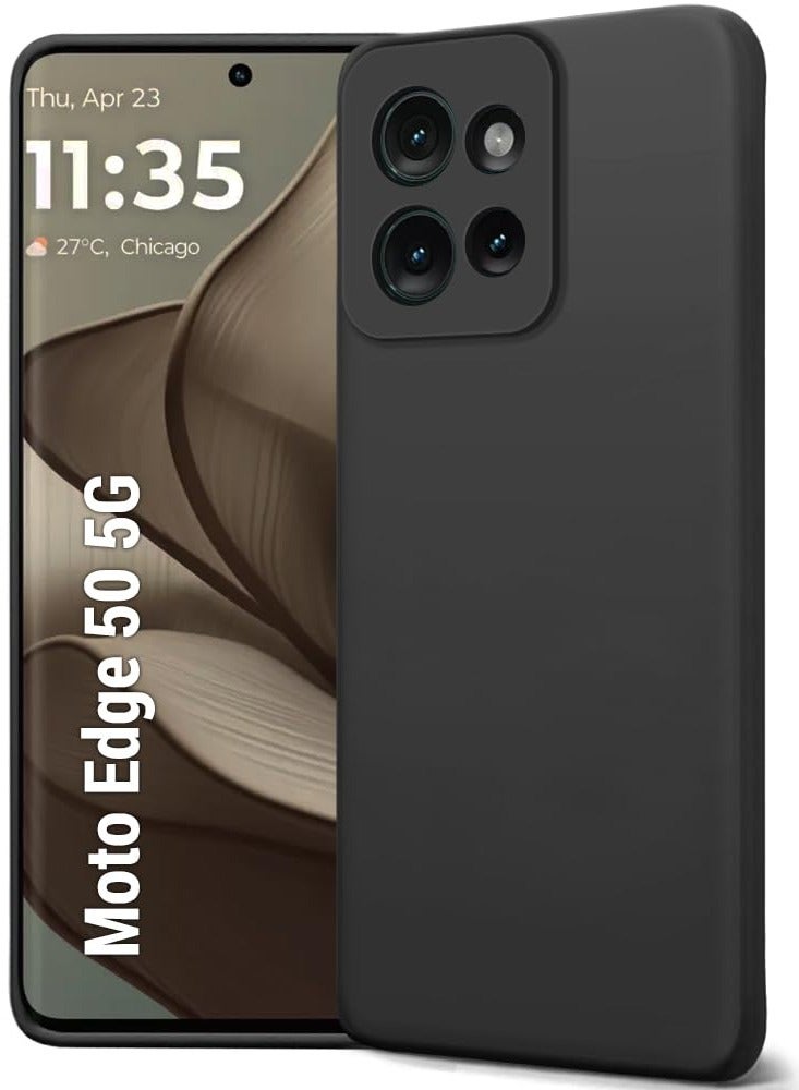 Case for Motorola Edge 50 Soft TPU Case Cover Matte Black Protective Slim Fit Case Drop Protection Designed for Moto Edge 50 - Image 1