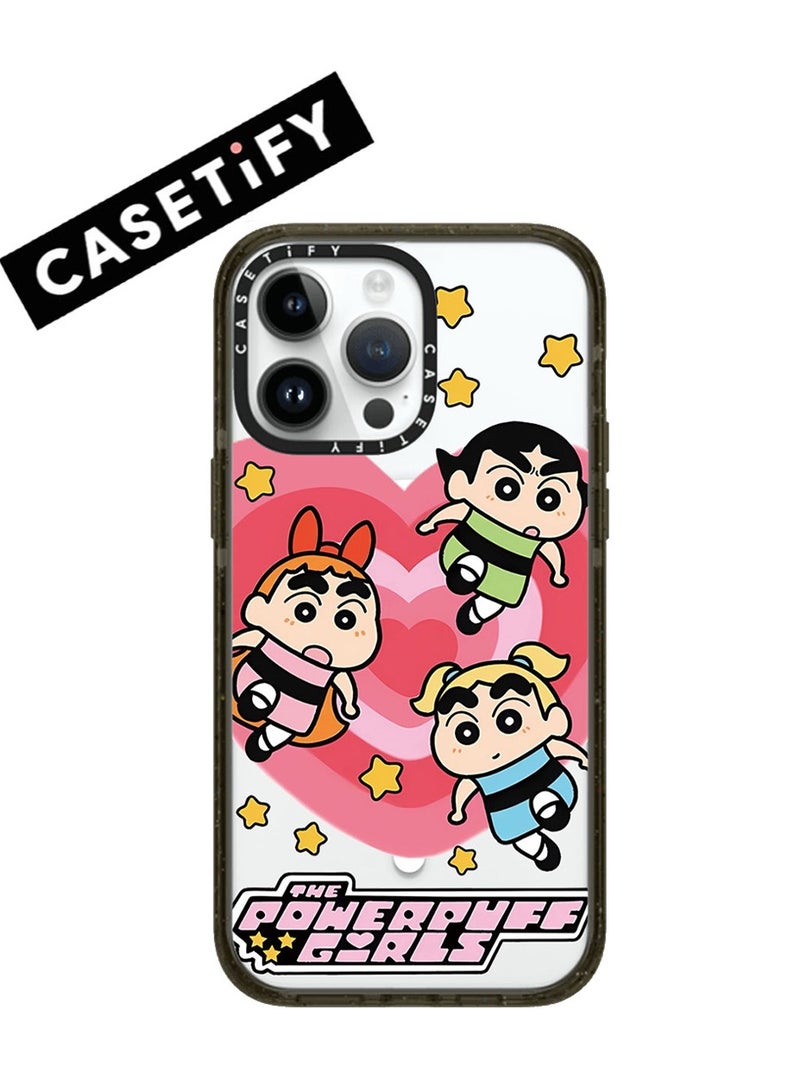 Casetify Apple iPhone 14 Pro Case,The Powerpuff Crayon Shinchan Magnetic Adsorption Phone Case - Semi transparent - Image 1