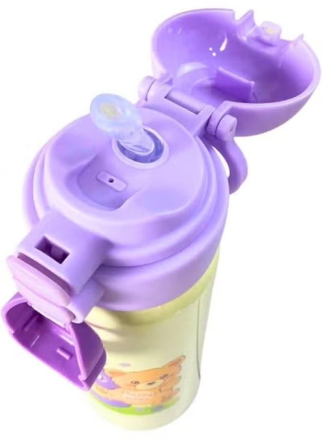 زجاجة سفر معزولة بتفريغ الهواء بسعة 500 مل مع كوب حراري للجدار الداخلي من الستانلس ستيل 316، زجاجة شرب مفرغة 2 في 1 مع ماصة وفتحة رشفة، زجاجة محمولة مانعة للتسرب - Image 4