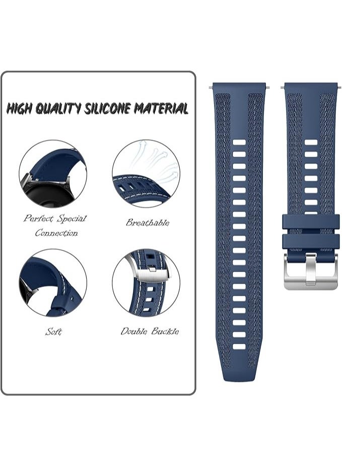 22mm Smart Watch Strap Compatible with Samsung Galaxy Watch 3 45mm/Galaxy Watch 46mm Strap/Gear S3 Classic/Amazfit GTR 4/GTR 3 Pro/Huawei Watch GT 3 Pro 46mm Hybrid Silicone Nylon 22mm bands - Image 2
