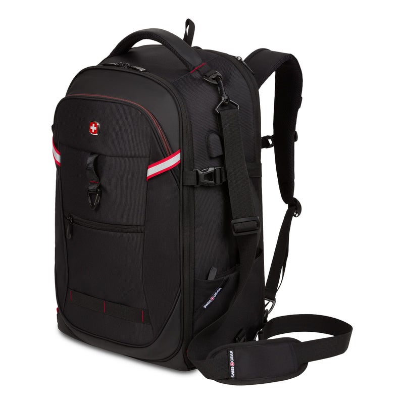 SwissGear Hybrid Travel Laptop Backpack, Black, 21.5-Inch - Image 1